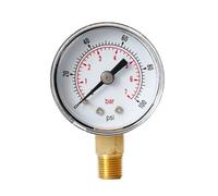 7 Types General Service Pressure Gauge 1/8" BSPT Bottom Connection 15/30/60/100/160/200/300 PSI & Bar for Water Oil Dropshipping Pressure Gauge (Color : 0-100psi)