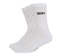 (7 UK-11 UK, White) DKNY Mens Ribbed Crew Socks