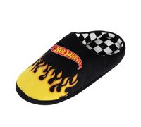 (7 UK-8 UK, Black/Yellow) Hot Wheels Mens Logo Mule Slippers