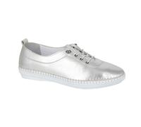 (7 UK, Silver) Mod Comfys Womens/Ladies Metallic Leather Casual Shoes