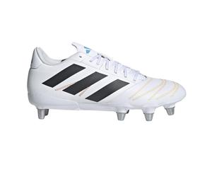 (7 UK, White/Black) Adidas Mens Kakari Elite Soft Ground Rugby Boots