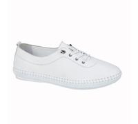 (7 UK, White) Mod Comfys Womens/Ladies Leather Casual Shoes