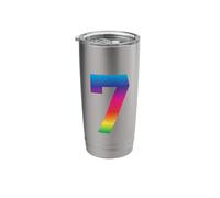 #7 Uniform Jersey Rainbow Number Varsity Stainless Steel Insulated Tumbler