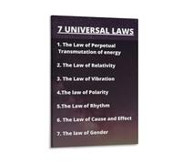 7 Universal Laws Poster Canvas Wall Art For Room Aesthetic And Decor Poster For Bedroom Kitchen Bathroom Living Room Office Decor 16x24inch(40x60cm) Frame-style