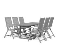 (7) vidaXL Solid Acacia Wood Garden Dining Set Outdoor Oval/Rectangular 5/7 Piece