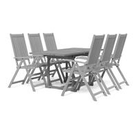 (7) vidaXL Solid Wood Acacia Garden Dining Set Table 5/7 Piece Oval/Rectangular