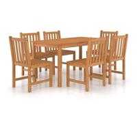 vidaXL 7 Piece Garden Dining Set 140x80 cm Solid Teak Wood