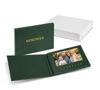 7" Video Book with Audio, 4GB Memory, Open-to-Play Hardcover Digital Album, Gift-Ready Video Keepsake for Meaningful Moments (Memories Green)