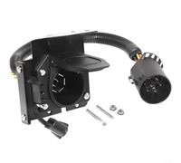 7-Way Blade and 4-Way Flat Trailer Wiring er with Dust Cover, Tow Harness for Ford for Dodge for Jeep USCAR Socket, Black Replacement Part