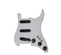 7-Way Fully Loaded Prewired Pickguard SSS Ainico 5 Single Coil Pickups Set For ST Guitar Pickups (Color : White Bk)