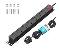 7-Way Rack Mount PDU Extension Lead with Switch, Surge Protected, 3 m Cable