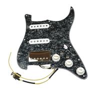 7-Way Type Fully Loaded Prewired Pickguard Pickups SSH SSL1 Single Coil Humbucker For St Guitar (Color : Bk pickguard)