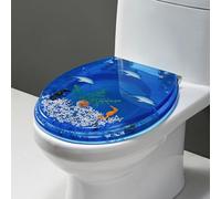 7,Wemune 3D Shells, Sand Glitter Toilet Seat Slow Close Resin Toilet Seats Round, 36 * 42Cm, Sparkling Toilet-Seat for Bathroom, Decorative Glam Loo Seat Easy Clean