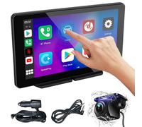 7” Wireless Carplay Screen for Car, Portable Car Screen Car Stereo with A-pple CarPlay & Android Auto, Car Display Screen with Backup Camera, GPS Navigation, Voice Control, Mirror Link, Bluetooth, FM