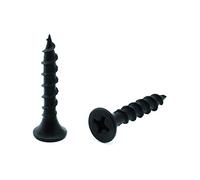 #7 x 1-5/8" Wood Screw 100PCS Black Phosphate Coated Stainless Flat Truss Head Fast Self Tapping Drywall Screws by(#8 x 1")