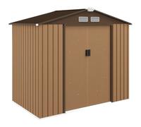 Outsunny 7 x 4ft Garden Shed Storage with Foundation Kit and Vents, Yellow