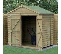 7 x 5 Forest 4Life Overlap Windowless Apex Wooden Shed with Double Doors With Installation