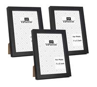 7 x 5 Inch Photo Frames Set Of 3,Black Boxed Garllery Picture Frames 5 x 7inch 3 Pack With Perspex Window for Tabletop or Wallmounted