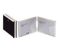 7 x 5-inch Silver Thin Edge DOUBLE LANDSCAPE Photo Frames with hooks, can stand and hang - Velveteen Backing - Tarnish Resistant (7 x 5-inch)