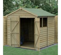 7 x 7 Forest 4Life Overlap Apex Wooden Shed with Double Doors With Installation