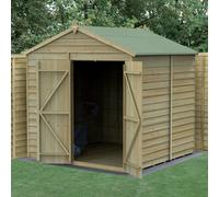 7' x 7' Forest 4Life 25yr Guarantee Overlap Pressure Treated Windowless Double Door Apex Wooden Shed (2.28m x 2.12m)