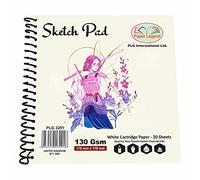 7 x 7" Square Sketchbook 20 Sheets (130 GSM) White Cartridge Paper Spiral Bound Artist Sketch pad Durable Acid Free Drawing Pad for Writing Painting Sketching Doodling Ideal for Kids & Learner
