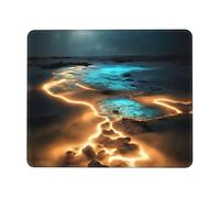 7 x 8.6 in View Under The Moon Print Square Mousepad - Non-Slip Rubber Base Mouse Pads, for Computers Laptop Office Desk Accessories