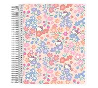 7" x 9" Spiral Bound Dot Grid Journal Notebook - Hello Kitty Meadows. 5mm Dot Grid. 160 Page Writing, Drawing & Art Notebook. 80Lb Thick Mohawk Paper. Stickers Included by Erin Condren.