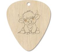 7 x 'Baby Highland Cow' Guitar Picks/Pendants (GP00034253)