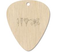 7 x 'Bloom Lily' Guitar Picks/Pendants (GP00033347)