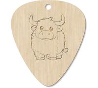 7 x 'Cute Highland Cow' Guitar Picks/Pendants (GP00034987)