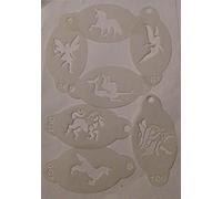 7 x fairy, mermaid & unicorn theme face painting stencils reusable many times girls face painting tools