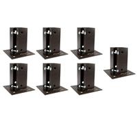 7 x Fence Post Holder 100mm posts Support Bolt Down Shoe Anchor Clamp Grip Brown for 100mm x 100mm posts (4") Eliza Tinsley Swiftpost, Pack of 7