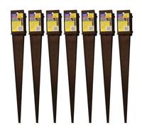 Eliza Tinsley 7 X Fence Post Holder Support Drive Down Spike Clamp Grip Brown For 70mm X 70mm Posts,600mm Spike (2.75"x24") Swiftpost, Pack Of 7