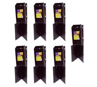 7 x Fence Post Holder 75mm posts Support Concrete In Shoe Anchor Clamp Grip Brown for 75mm x 75mm posts (3") Eliza Tinsley Swiftpost, Pack of 7