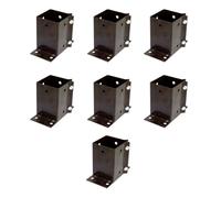 7 x Fence Post Holder 75mm posts Support Flush Fit Shoe Anchor Clamp Grip Brown for 75mm x 75mm posts (3") Eliza Tinsley Swiftpost, Pack of 7
