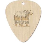 7 x 'Grizzly Bear' Guitar Picks/Pendants (GP00034349)