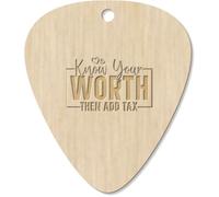 7 x 'Know Your Worth Then Add Tax Funny Text ' Guitar Picks/Pendants (GP00033973)
