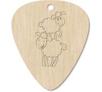 7 x 'Pair Of Cute Sheep' Guitar Picks/Pendants (GP00033485)