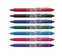 7 x PILOT FRIXION CLICKER 0.7mm BLRT-FR7 - ERASABLE RETRACTABLE ROLLERBALL, 1 OF EACH COLOUR - RED, LIGHT BLUE, DARK BLUE, GREEN, PINK, VIOLET and BLACK