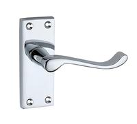7 x Sets Victorian Scroll Door Handles Lever Latch 108mm x 39mm - Polished Chrome Premium Quality