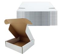 7 x7 x2 Inches Shipping Boxes Set of 25,White Corrugated Mailing Cardboard Box Literature Mailer for Packing Small Business Moving Storage, E-Commerce Packaging Mailing Boxes Gift Boxes for Presents