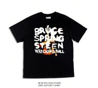 (7, XL) 2025 Rock East Street Band Bruce Springsteen Printed T-shirt Pure Cotton Men and Women's High Quality Luxury Brand Selling