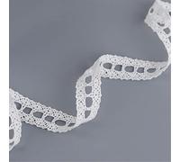 7 Yards 2.3cm Lace Ribbon Cotton Fabric Edging Trimmings Fabric Crochet Lace Trim Cotton Lace Edge Trim Ribbon Embroidered Applique Cotton Lace Tape for Sewing Crafting Wedding Cards DIY (White)