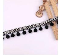 7 Yards 2.8cm Pom Pom Ball Fringe Trim Pom Pom Trim Ribbon Mini Pom Pom Tassel Ribbon Sewing Pompom Trim Ball Fringe Ribbon Trimming Lace Tassel Applique for Home Curtain Clothes Pillow (1_Black)
