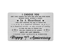 7 Year 7th Anniversary Card Gifts for Him Her, Women Men Anniversary Wedding Engraved Wallet Card Inserts Gifts for Husband Wife Couples