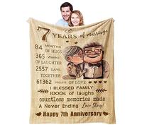 7 Year Anniversary Blanket Gifts for him/her, 7 Year Anniversary Blanket Gift 60’’x50’’, 7th Anniversary Blanket Gifts for Couple/Husband/Wife, 7 Years of Marriage, Gifts for 7th Wedding Anniversary