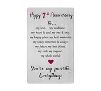 7 Year Anniversary Card for Men Women Him Her- Happy 7th Seven Seventh Anniversary Keepsake Gift for Husband Wife