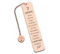 7 Year Anniversary Copper Gifts for Him Her, 7th Wedding Anniversary for Wife Husband, 7 Year Copper Anniversarys Bookmark Gifts for 7 Year Couple Women Men, Romantic Coppers Gift for 7th Anniversarys