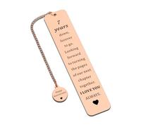 7 Year Anniversary Copper Gifts for Him/Her, 7th Wedding Anniversary for Wife Husband, 7th Anniversary Bookmark for Women Men, Copper Anniversary Bookmark for Women Men Couple Gift